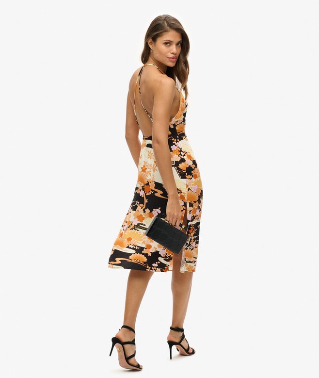 Printed Midi Slip Dress