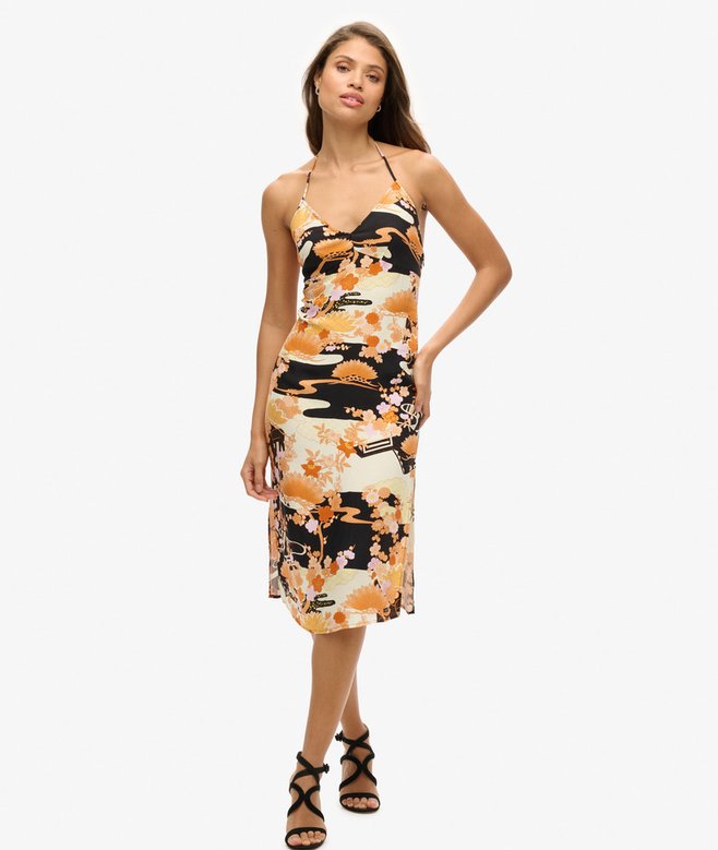 Printed Midi Slip Dress