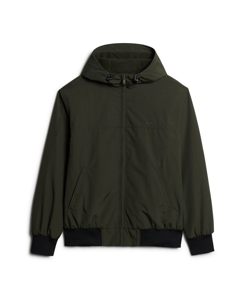 mens Surplus Nylon Hooded Bomber Jacket in Surplus Goods Olive