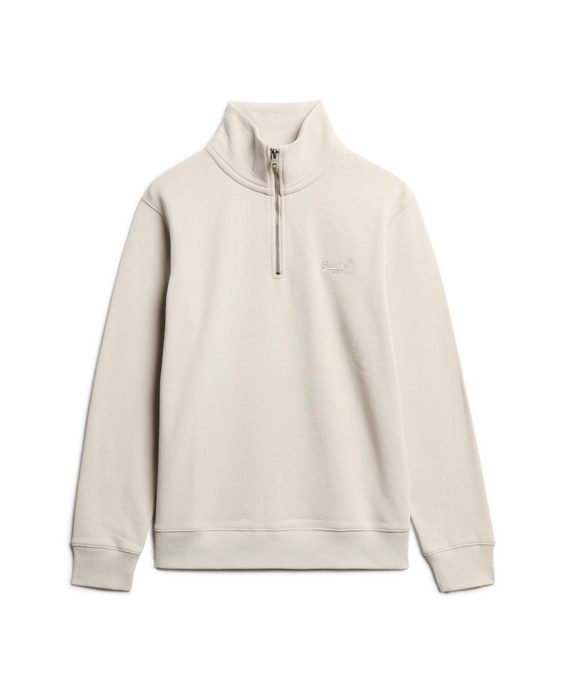 womens Oversized Essential Logo Half Zip Sweatshirt in Light