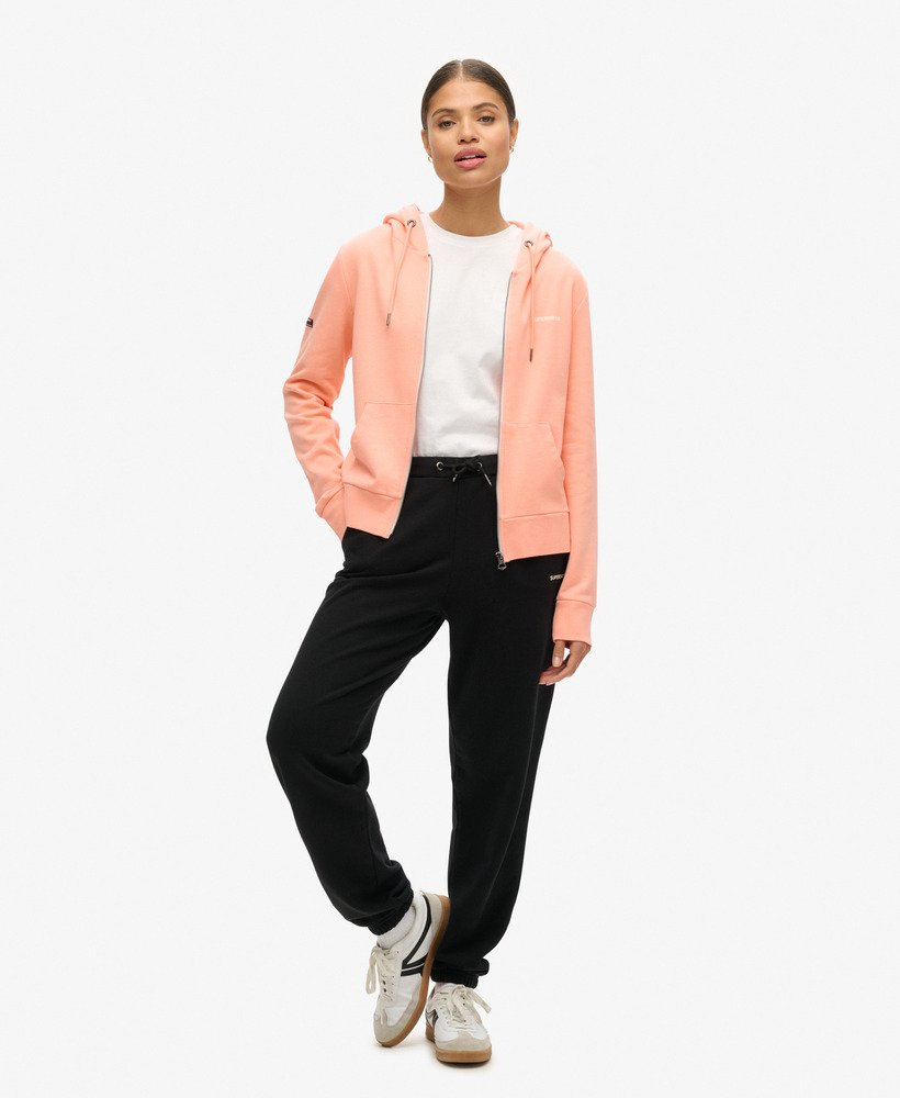 womens Plain Zip Hoodie in Peach Amber Pink | Superdry US