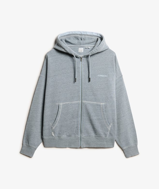 Essential Logo Overdyed Zip Hoodie