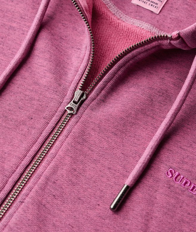 Essential Logo Overdyed Zip Hoodie