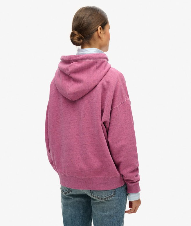 Essential Logo Overdyed Zip Hoodie