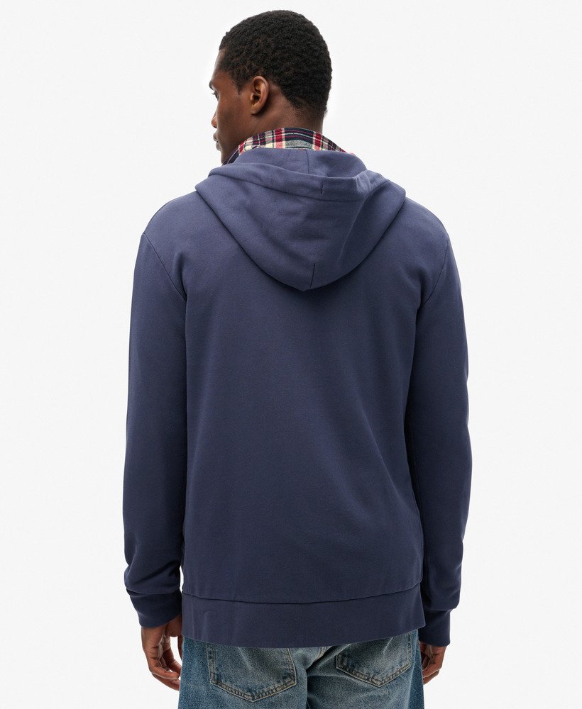 mens Plain Zip Hoodie in LAUREN NAVY | Superdry US