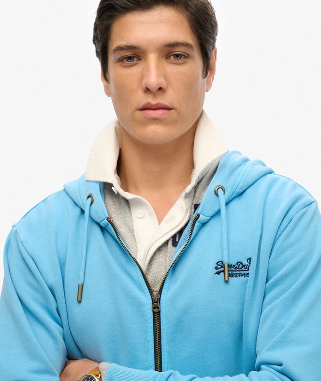 Essential Logo Washed Zip Hoodie