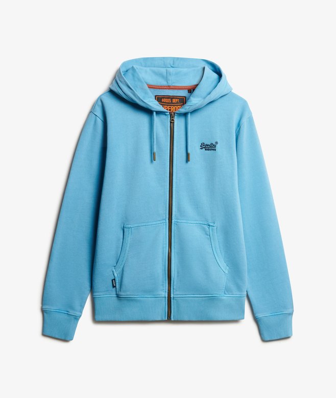 Essential Logo Washed Zip Hoodie