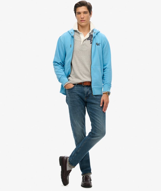 Essential Logo Washed Zip Hoodie