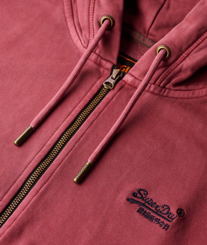 Essential Logo Washed Zip Hoodie