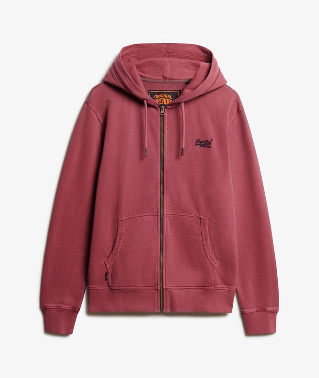 Essential Logo Washed Zip Hoodie