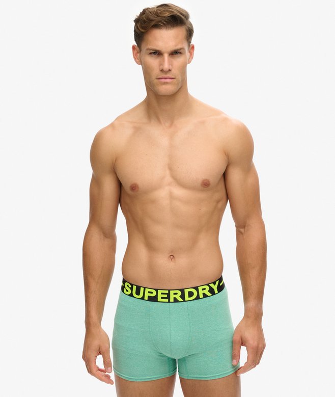 Caleçon Superdry Homme – Lot De 3, Coupe Ajustée, 95% Coton, Couleurs Assorties