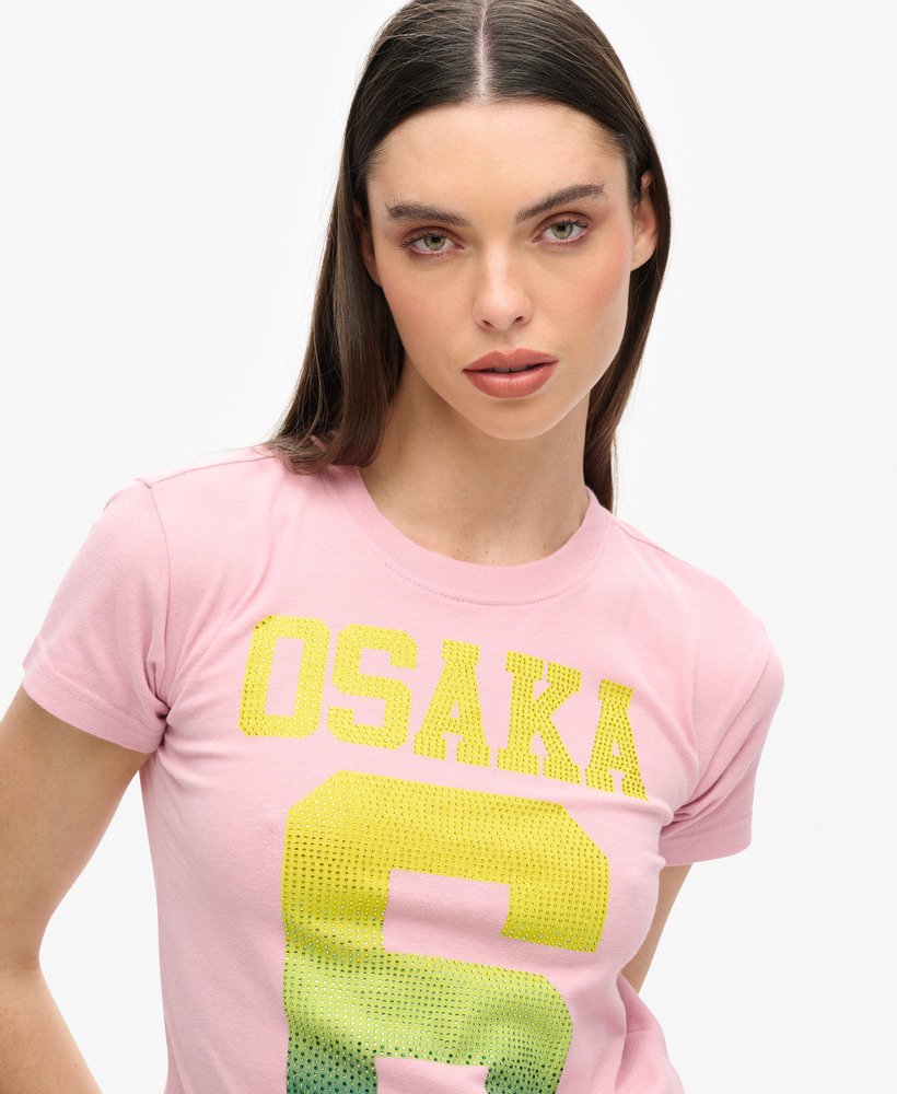 womens Osaka 6 Cali RS 90s T-Shirt in SOFT PINK | Superdry UK