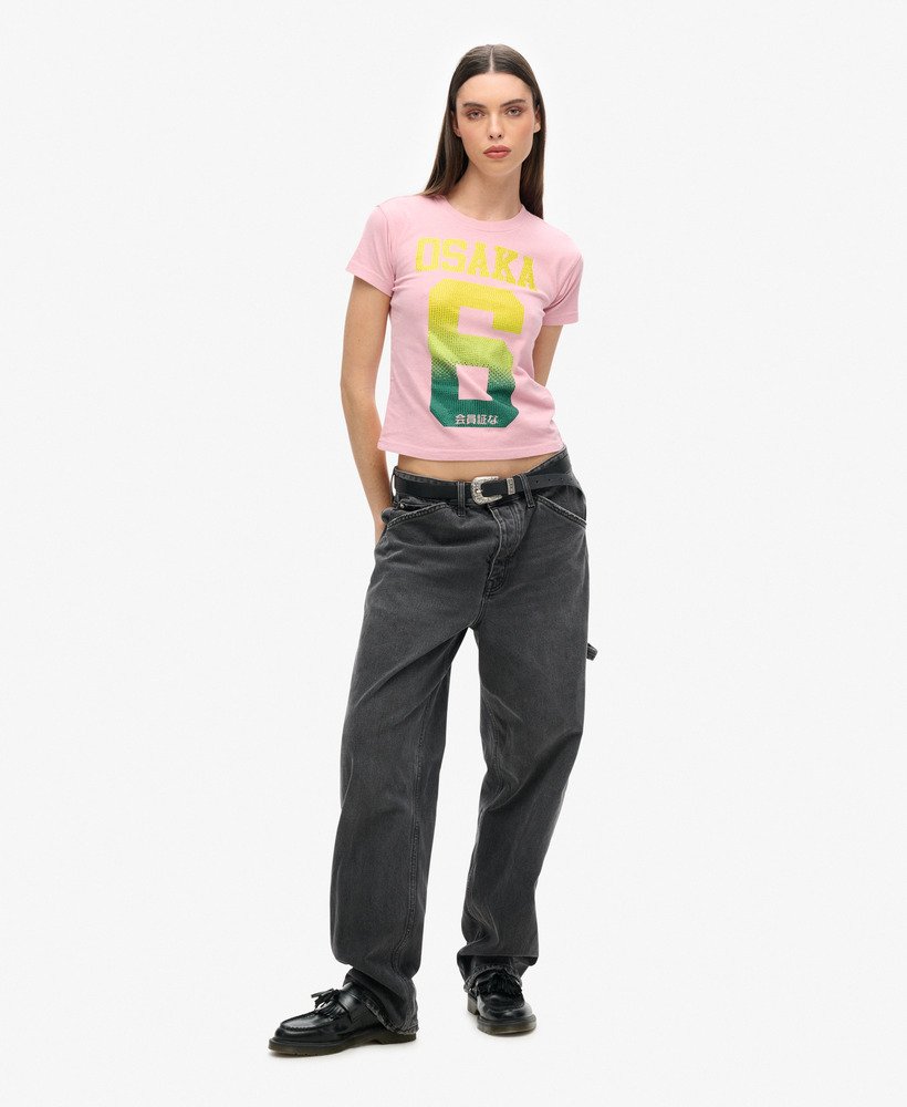 womens Osaka 6 Cali RS 90s T-Shirt in SOFT PINK | Superdry UK