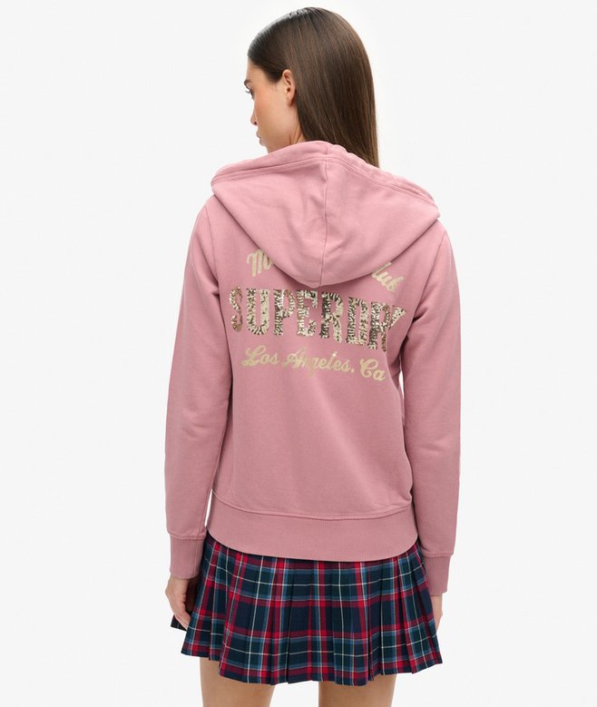 Embellished Archived Zip Hoodie