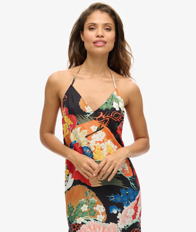 Printed Midi Slip Dress