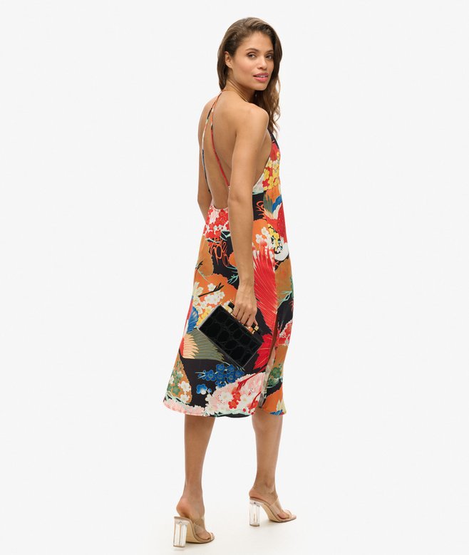 Printed Midi Slip Dress