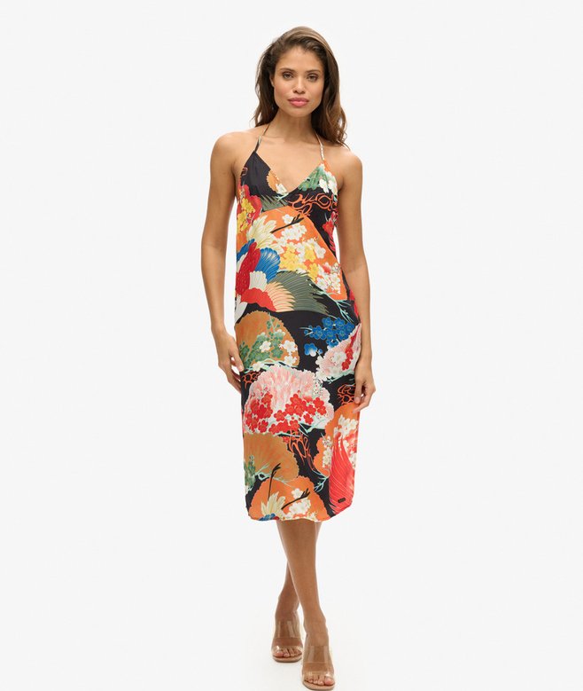 Printed Midi Slip Dress
