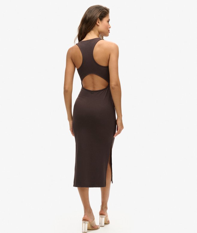 Scoop Neck Jersey Midi Dress
