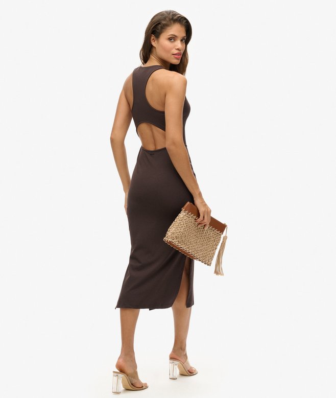 Scoop Neck Jersey Midi Dress