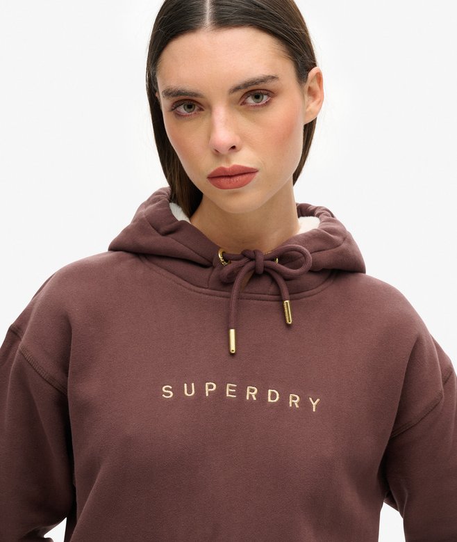 Luxe Metallic Logo Hoodie Dress