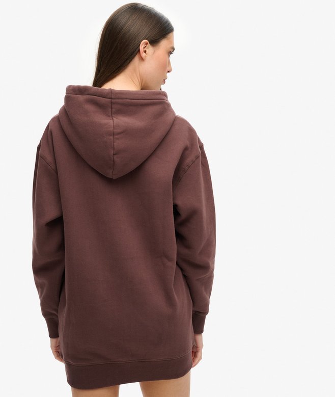 Luxe Metallic Logo Hoodie Dress