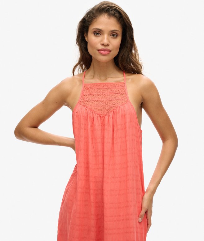 Lace Halter Maxi Beach Dress