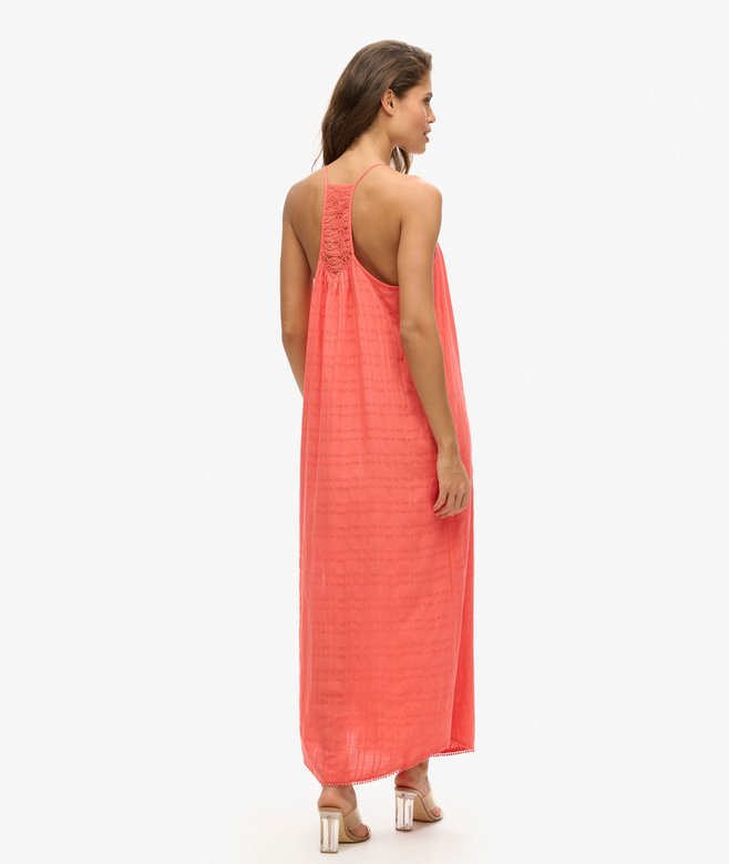 Lace Halter Maxi Beach Dress