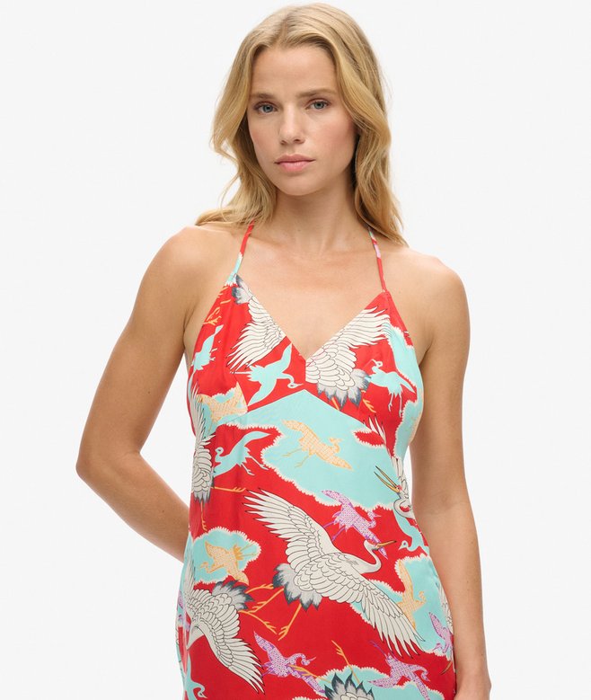 Printed Midi Slip Dress