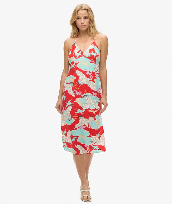 Printed Midi Slip Dress