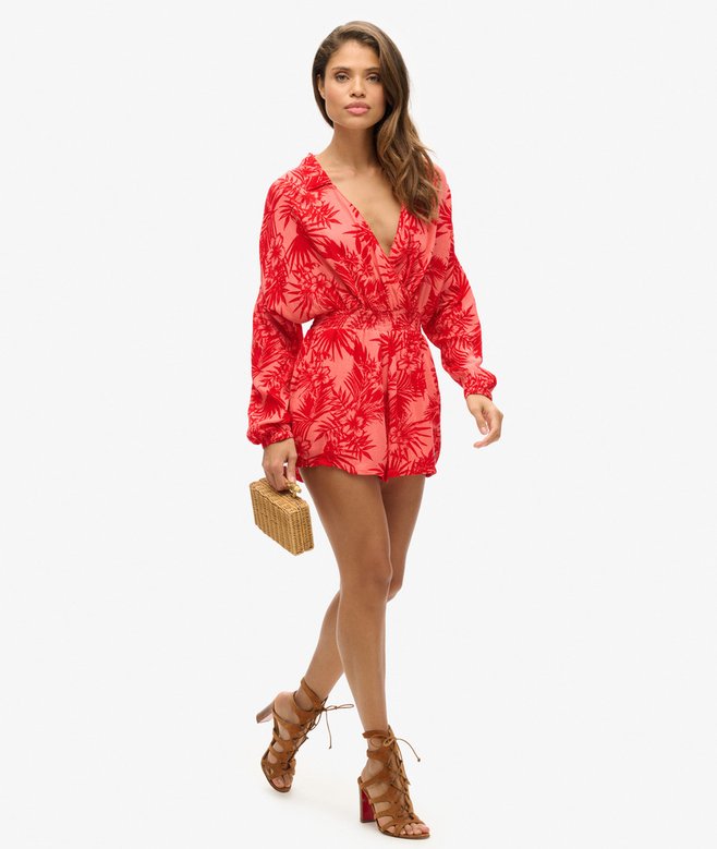 Outlet Uk Superdry Vintage Beach Playsuit Para Mujer – Estilo