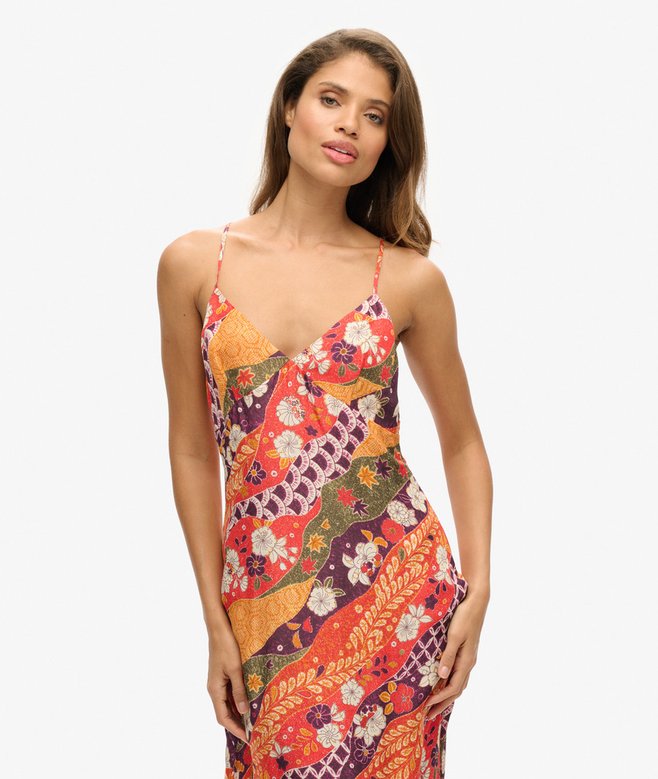 Printed Midi Slip Cami Dress