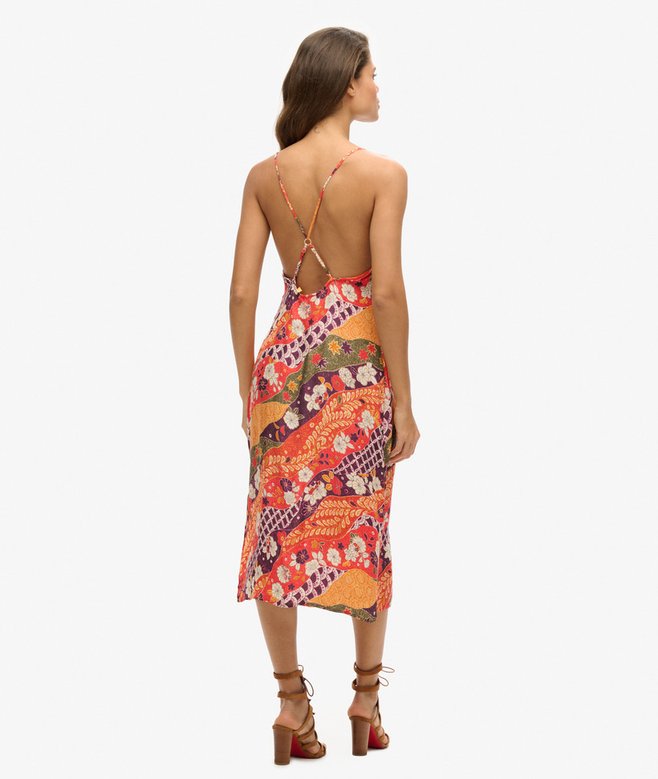 Printed Midi Slip Cami Dress