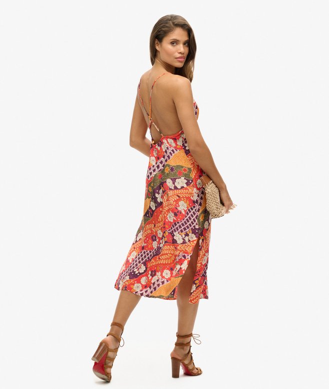 Printed Midi Slip Cami Dress