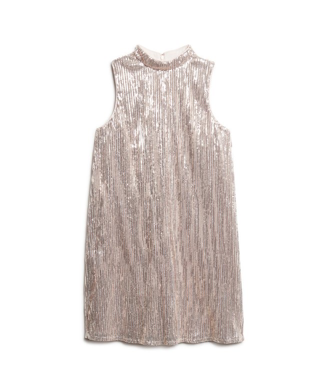 Sleeveless Sequin A Line Mini Dress