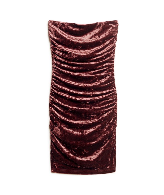 Velvet Bandeau Mini Dress