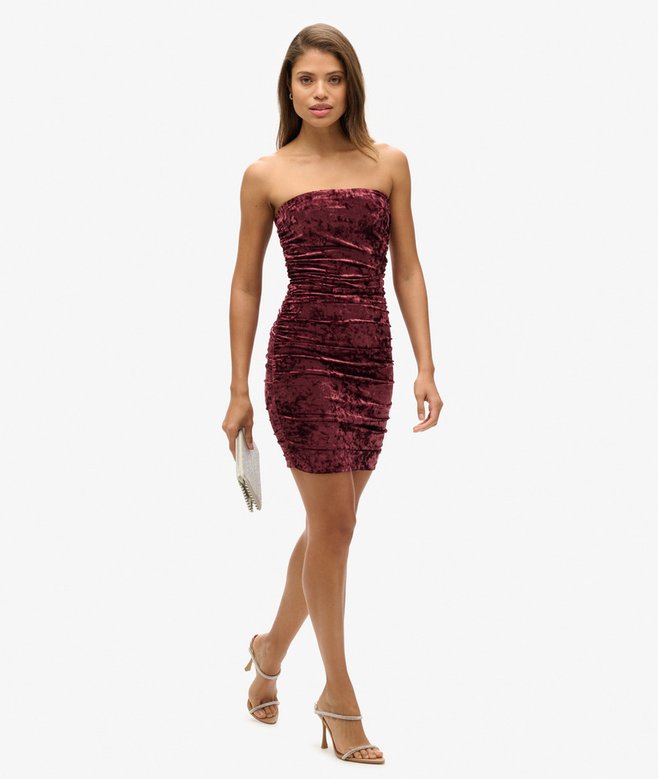 Velvet Bandeau Mini Dress