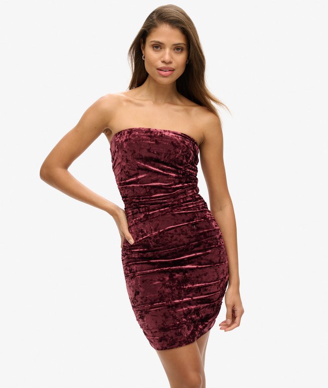 Velvet Bandeau Mini Dress