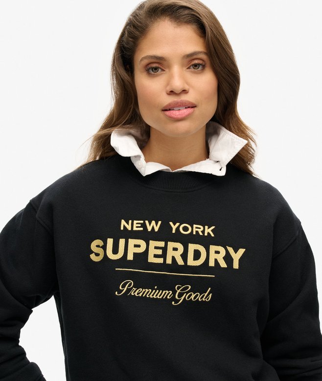 Luxe Metallic Logo Sweatshirt