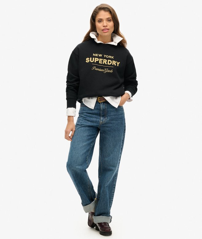 Luxe Metallic Logo Sweatshirt