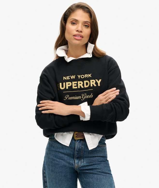 Luxe Metallic Logo Sweatshirt