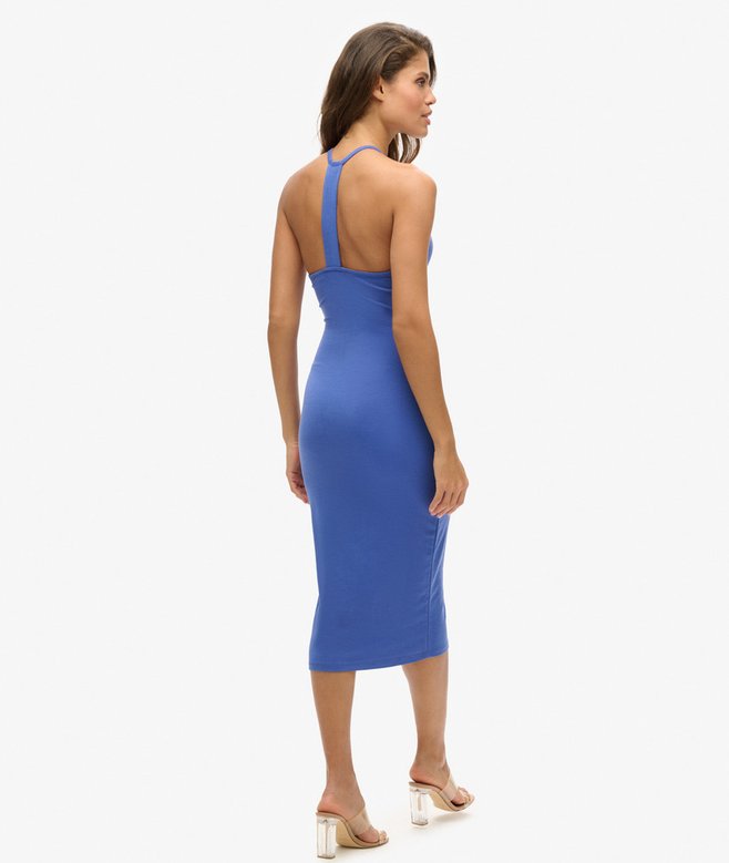 Halter Neck Strappy Back Midi Dress