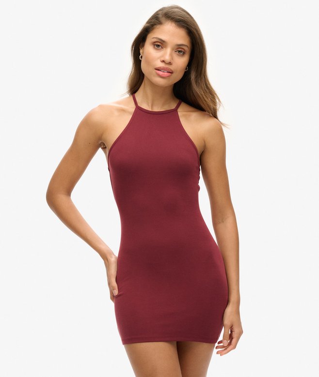 Strappy Back Racer Neck Mini Dress