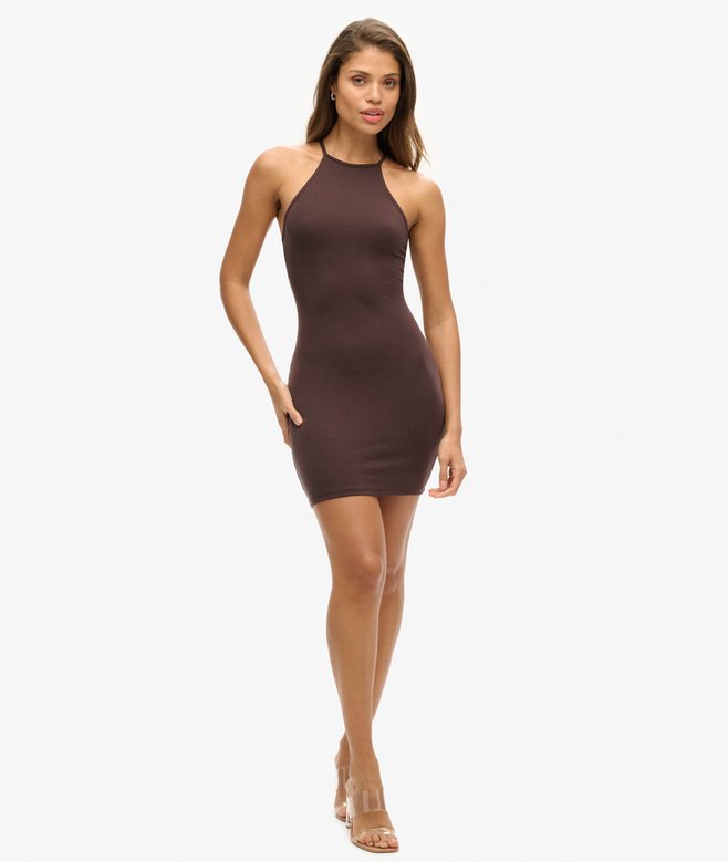Strappy Back Racer Neck Mini Dress