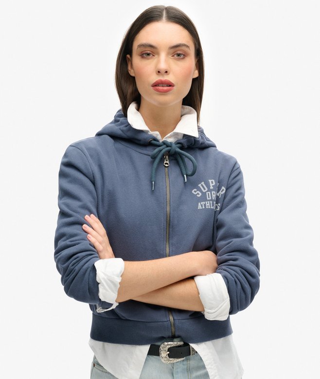 superdry Athletic Essentials Crop Zip Hoodie