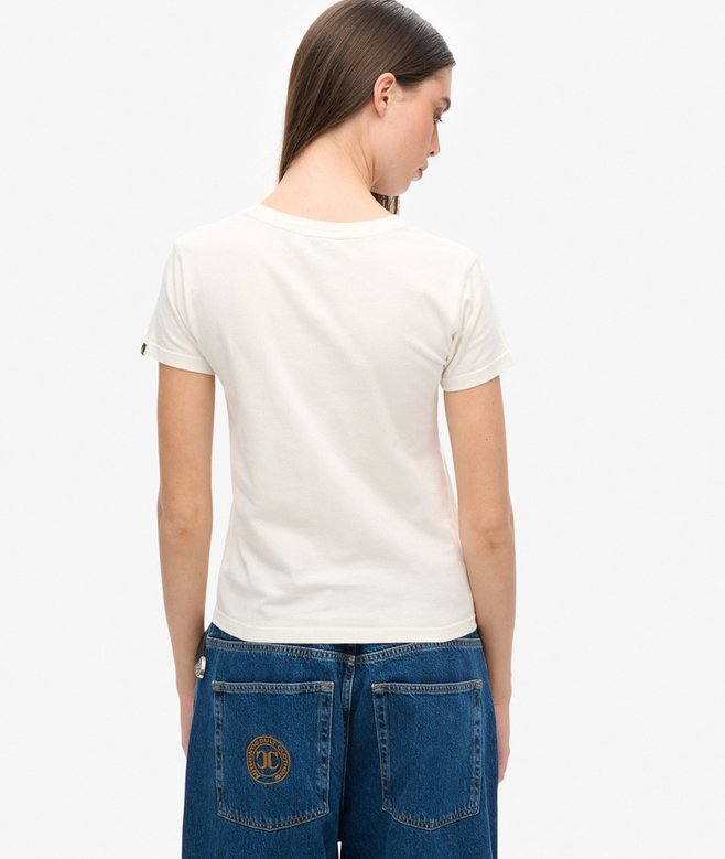 Varsity Flocked Fitted T-Shirt