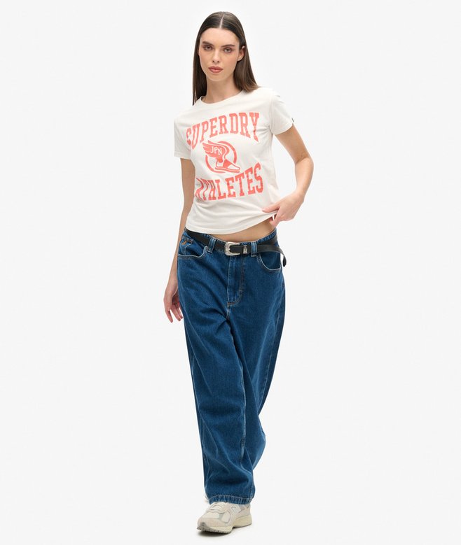 Varsity Flocked Fitted T-Shirt