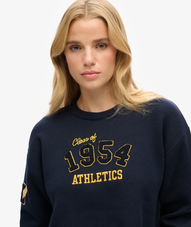 Varsity Cropped Crew Jumper