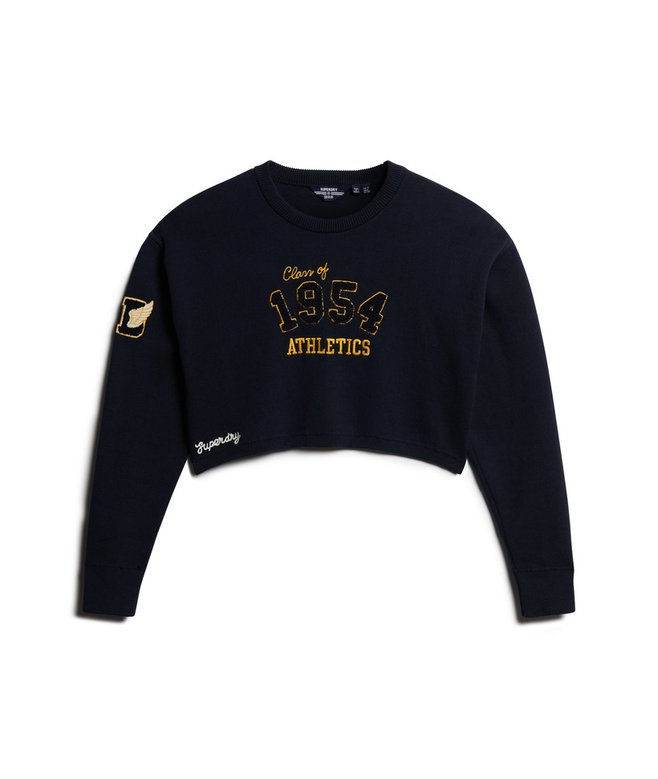 Varsity Cropped Crew Jumper