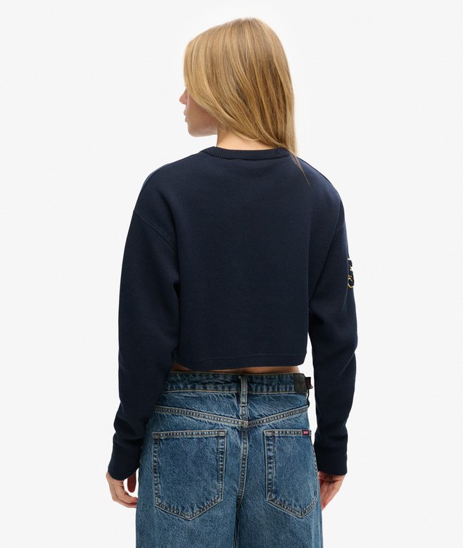 Varsity Cropped Crew Jumper