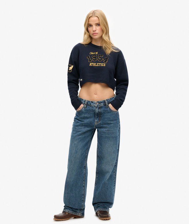 Varsity Cropped Crew Jumper